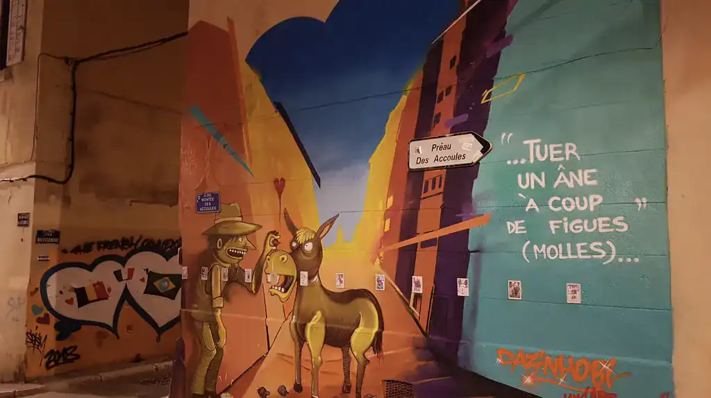 Graff dans la montée des acoules à Marseille