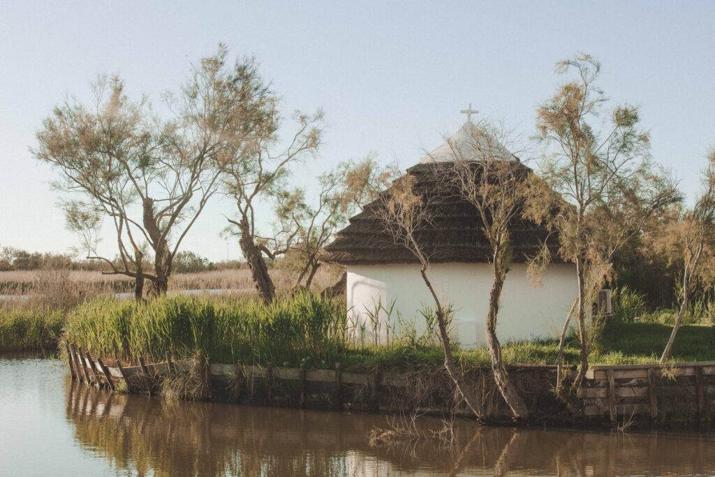 cabane de gardians de l'hôtel les Bains en Camargue